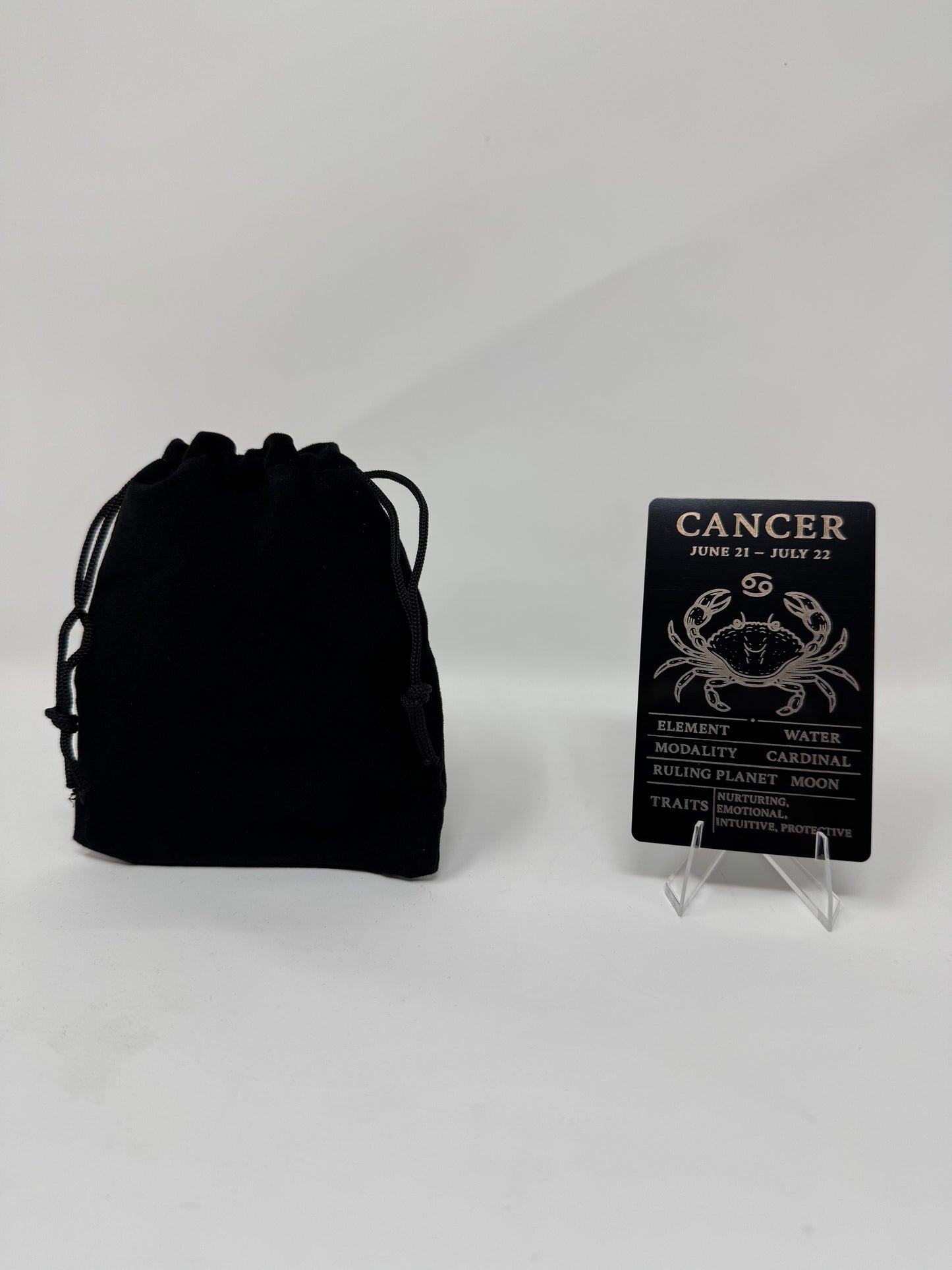 Cancer Zodiac Card – Laser-Etched Aluminum Collectible