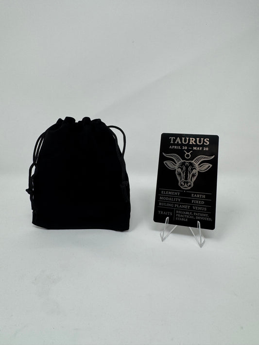 Taurus Zodiac Card – Laser-Etched Aluminum Collectible