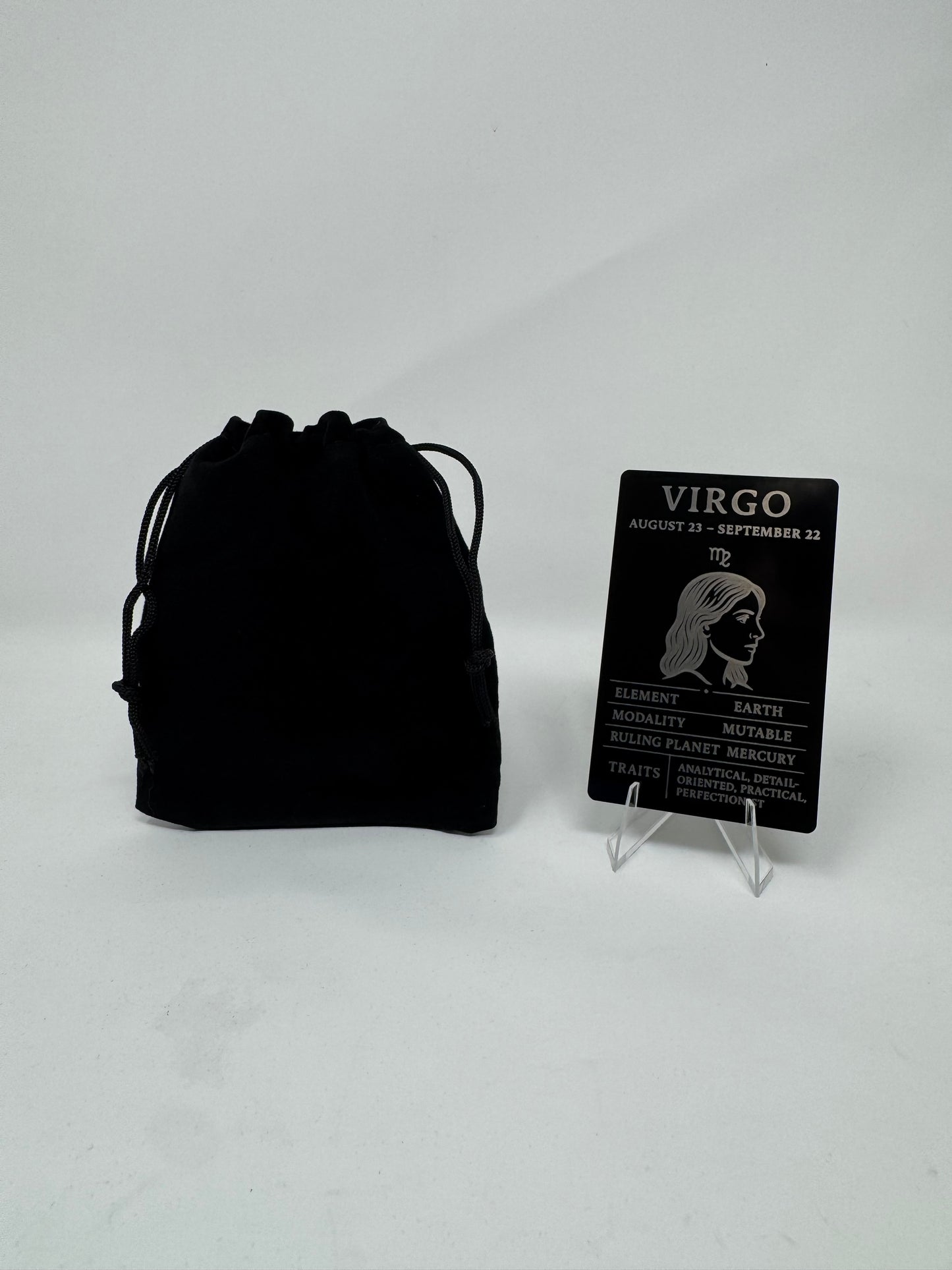 Virgo Zodiac Card – Laser-Etched Aluminum Collectible