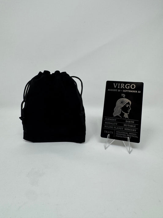 Virgo Zodiac Card – Laser-Etched Aluminum Collectible