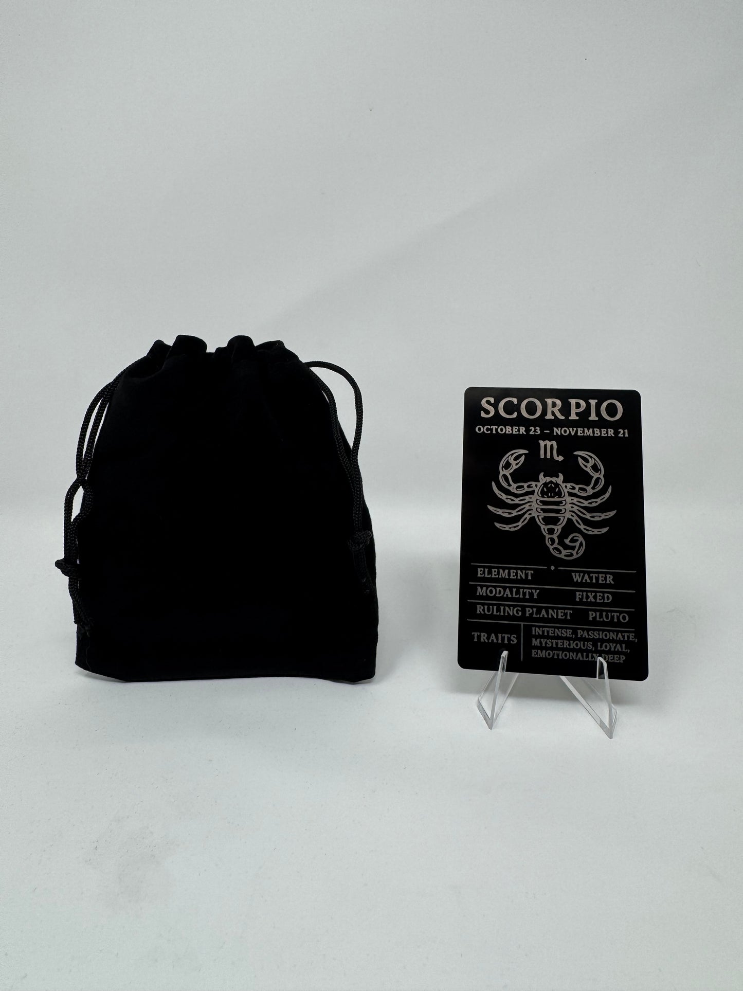 Scorpio Zodiac Card – Laser-Etched Aluminum Collectible