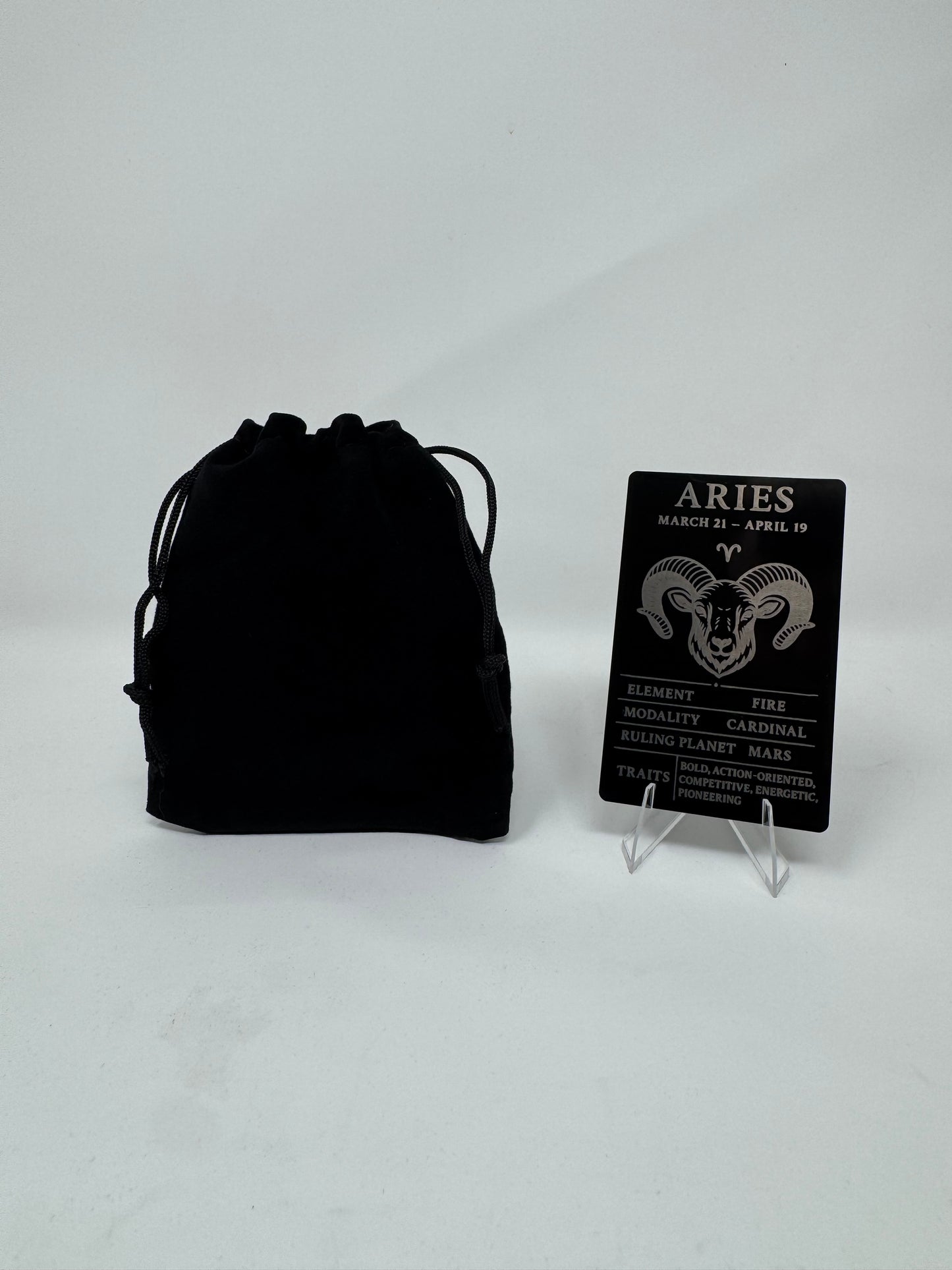 Aries Zodiac Card – Laser-Etched Aluminum Collectible
