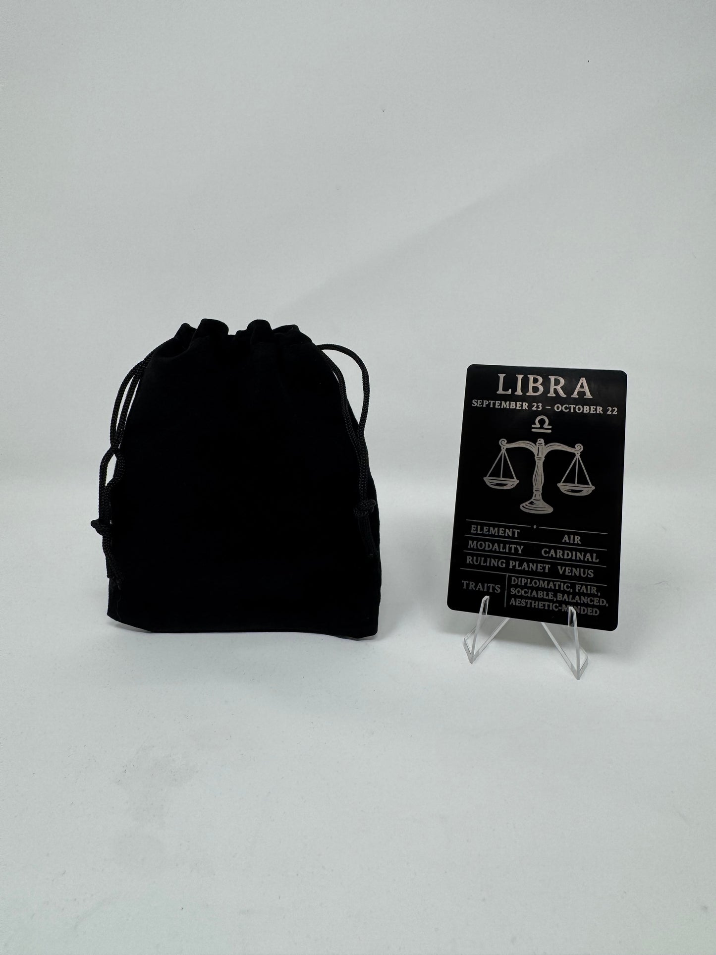 Libra Zodiac Card – Laser-Etched Aluminum Collectible