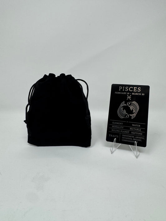 Pisces Zodiac Card – Laser-Etched Aluminum Collectible