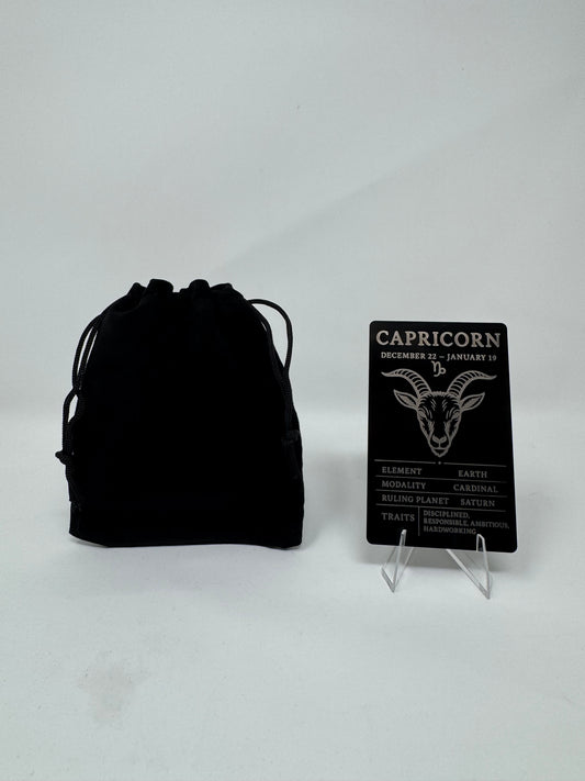 Capricorn Zodiac Card – Laser-Etched Aluminum Collectible